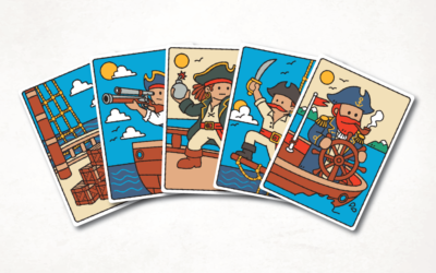 Set of 5 cards from Pirates Behaving Badly by Green Meadow Games